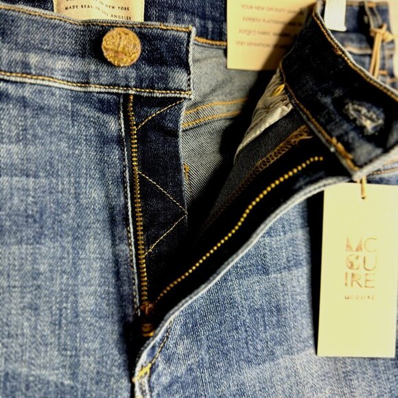 MCGUIRE Denim Womens‎ Newton Skinny Jeans Size 31 Raw Hem Mid Rise Stretch Blue - Picture 3 of 15